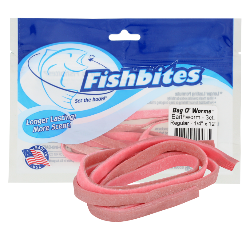 fish bites lures Fishbites Bag O' Worms® – Longer Lasting Earthworm 1.5