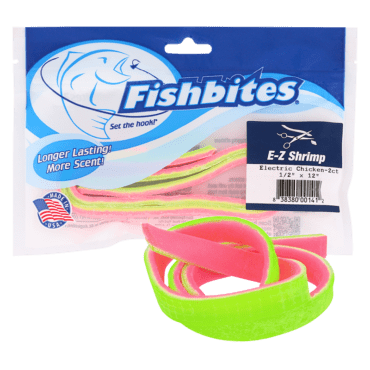Fishbites E-Z Shrimp Longer Lasting Bait Strips, 12, 2pk