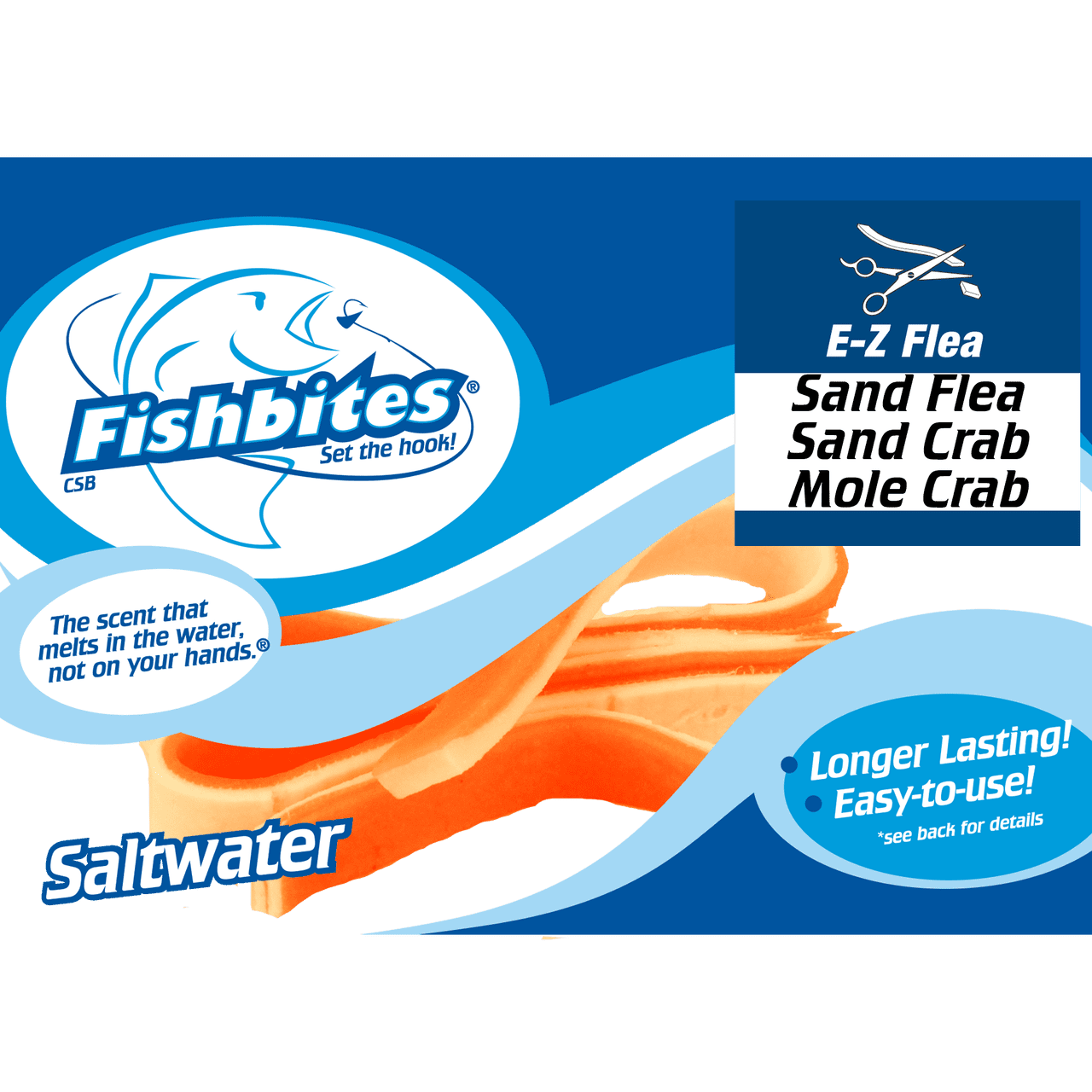Fishbites 0100 E-Z sable FLEA ORANGE BLANC 22587 